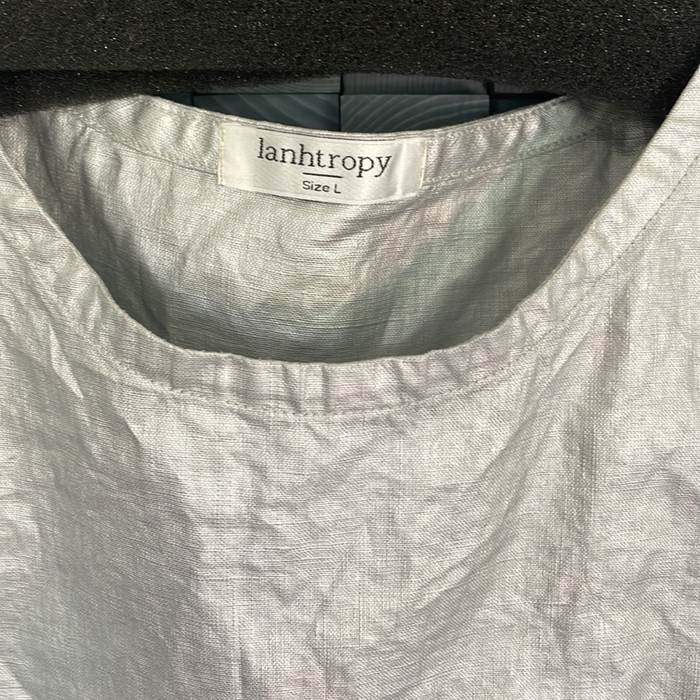 Metallic Coated Linen Tank - Picture 7 of 9